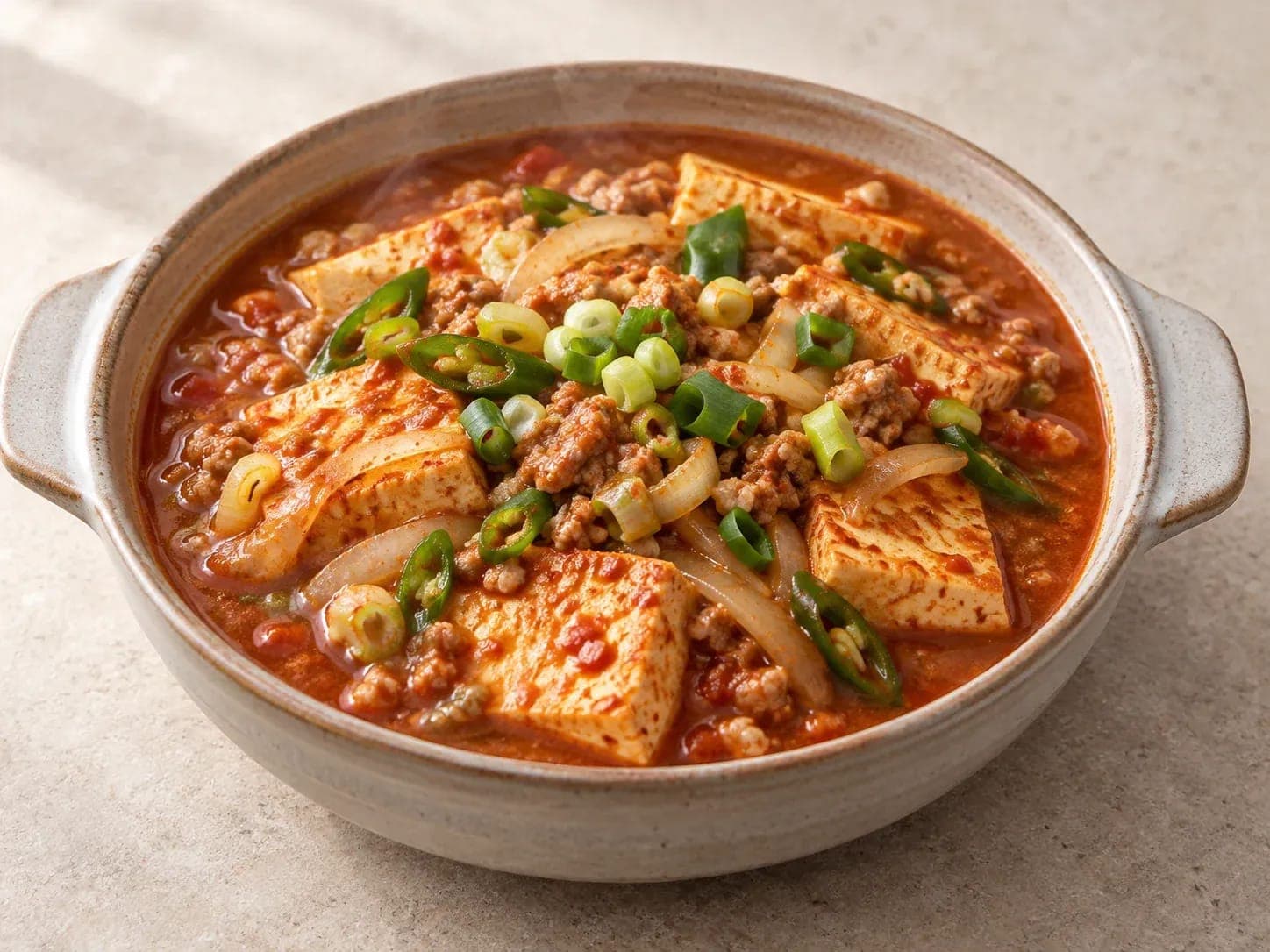 Illustration of Tofu Duruchigi (Spicy Braised Tofu & Pork)